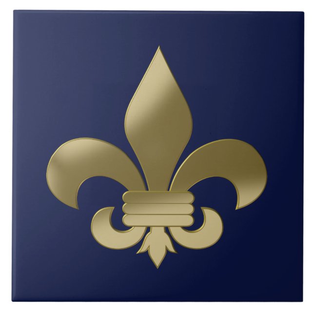 Fleur de Lis Ceramic Tile (Front)