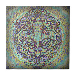 Fleur de lis ceramic tile
