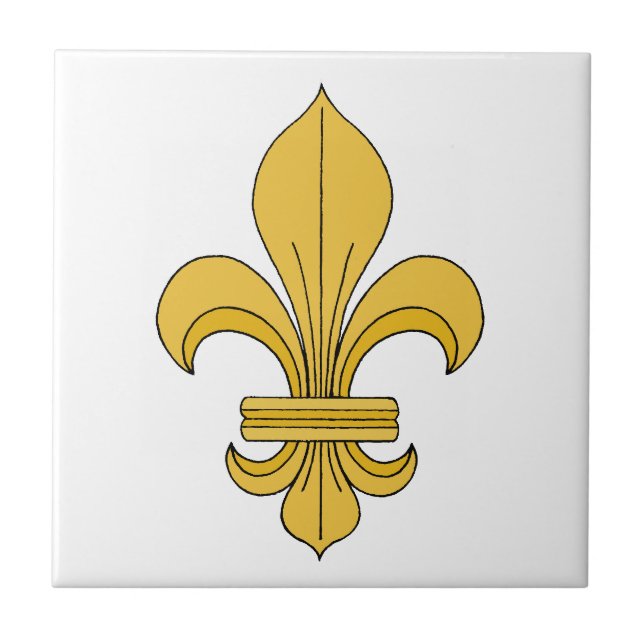 Fleur-de-lis Ceramic Tile (Front)