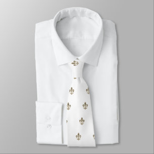 Fleur de Lis Checkered Pattern Tie