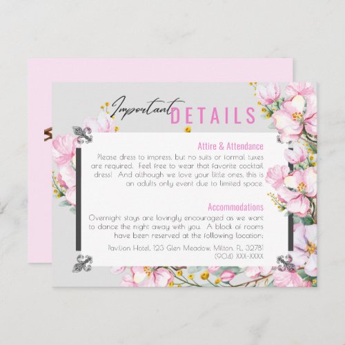 Fleur de lis  Cherry Blossom Details Card