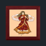 Fleur de lis Christian angel  Gift Box<br><div class="desc">Fleur De Lis Angel Jewelry Box, Angel t-shirts and Angel gifts by ArtMuvz Illustration. Romantic Fleur De Lis Angel t-shirt for Mom, Dad, kids, baby. Christian Angel birthday and christmas gifts, tote bag, mug, hat. Angel gifts are a thoughtful and meaningful way to show someone you care. Whether you're looking...</div>