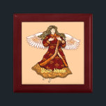 Fleur de lis Christian angel  Gift Box<br><div class="desc">Fleur De Lis Angel Jewelry Box, Angel t-shirts and Angel gifts by ArtMuvz Illustration. Romantic Fleur De Lis Angel t-shirt for Mom, Dad, kids, baby. Christian Angel birthday and christmas gifts, tote bag, mug, hat. Angel gifts are a thoughtful and meaningful way to show someone you care. Whether you're looking...</div>