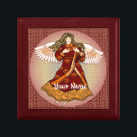 Fleur de lis Christian angel  Gift Box<br><div class="desc">Fleur De Lis Angel Jewelry Box, Angel t-shirts and Angel gifts by ArtMuvz Illustration. Romantic Fleur De Lis Angel t-shirt for Mom, Dad, kids, baby. Christian Angel birthday and christmas gifts, tote bag, mug, hat. Angel gifts are a thoughtful and meaningful way to show someone you care. Whether you're looking...</div>