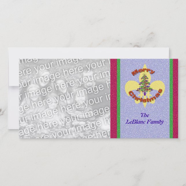 Fleur de Lis Christmas Tree Photo Card (Front)