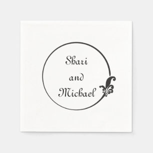 Fleur-de-Lis Circle Monogram Paper Napkins