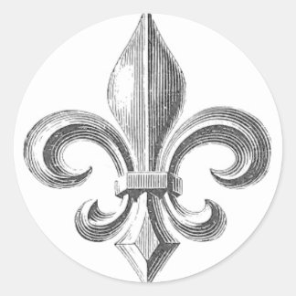 Fleur de Lis Classic Round Sticker
