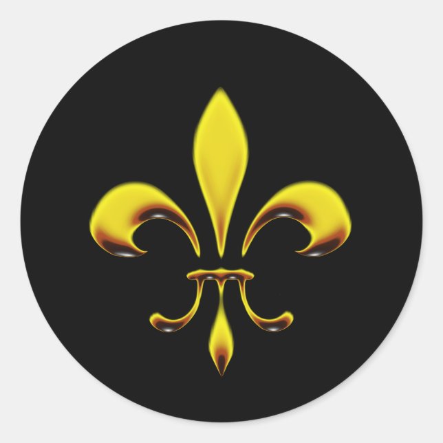 Fleur De Lis Classic Round Sticker (Front)