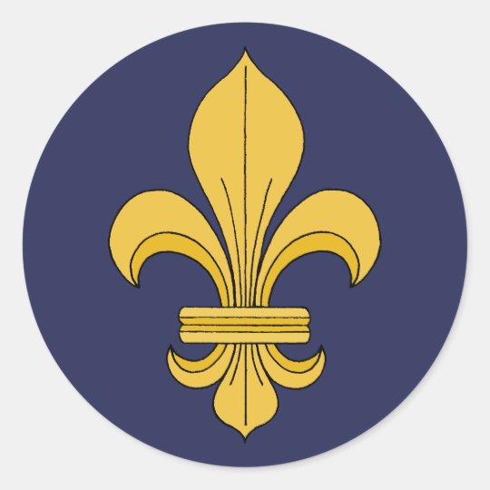 Fleur De Lis Classic Round Sticker