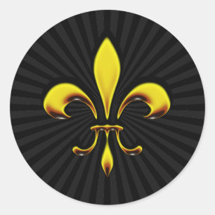 Fleur De Lis Classic Round Sticker