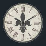 Fleur de Lis Clock<br><div class="desc">Fleur de Lis is a French word symbolizing a stylized lily.  It was used by the French monarchy in many of their coat of arms. Designed by Artist Terri Meyer,  to add a little "French" to your decor.</div>