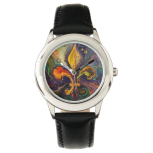 Fleur de Lis Colorful Mardi Gras Watch