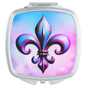 Fleur de lis Compact Mirror, Catholic Mirror