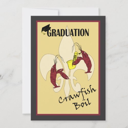 Fleur de Lis Crawfish Boil Graduation Invitation