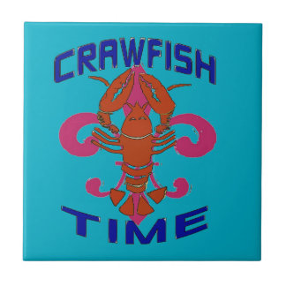 Fleur De Lis Crawfish Ceramic Tile