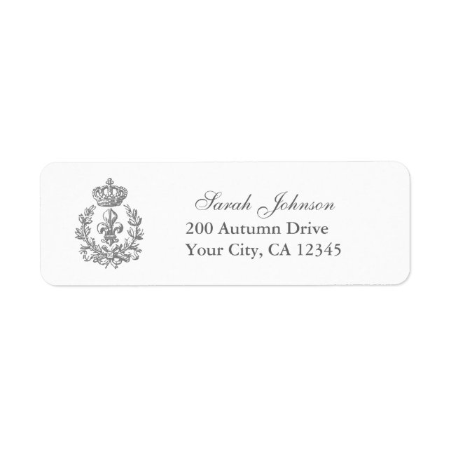 Fleur-de-lis, Crown and Wreath Label (Front)
