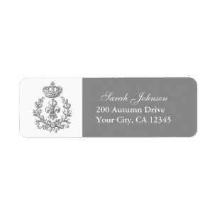 Fleur-de-lis, Crown and Wreath Label