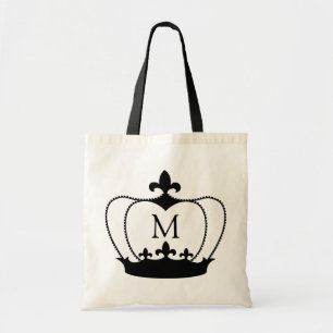 Fleur-de-lis Crown Monogram Tote Bag