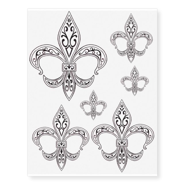 Fleur De Lis Custom Temporary Tattoos (Front)