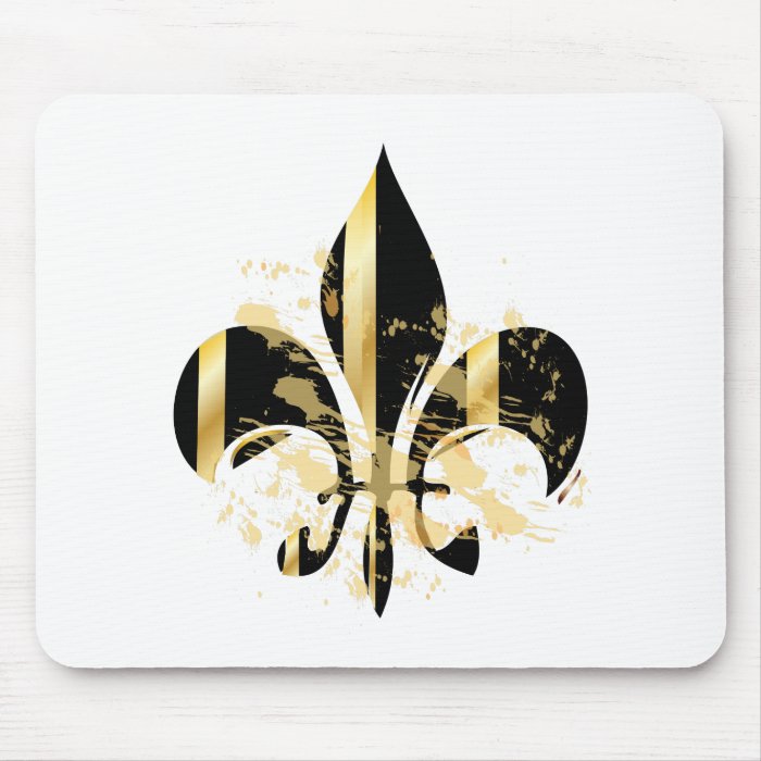 Fleur de Lis, customizable text Mouse Pads