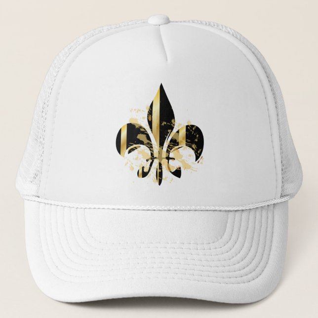 Fleur de Lis, customizable text Trucker Hat (Front)