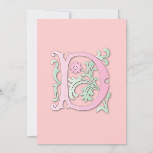 Fleur-de-lis D Monogram Invitation (Front)