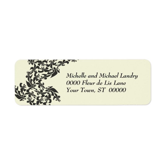 Fleur de Lis Damask Label (Front)