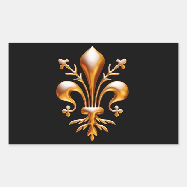 Fleur de Lis (de Lys) Rectangular Sticker (Front)