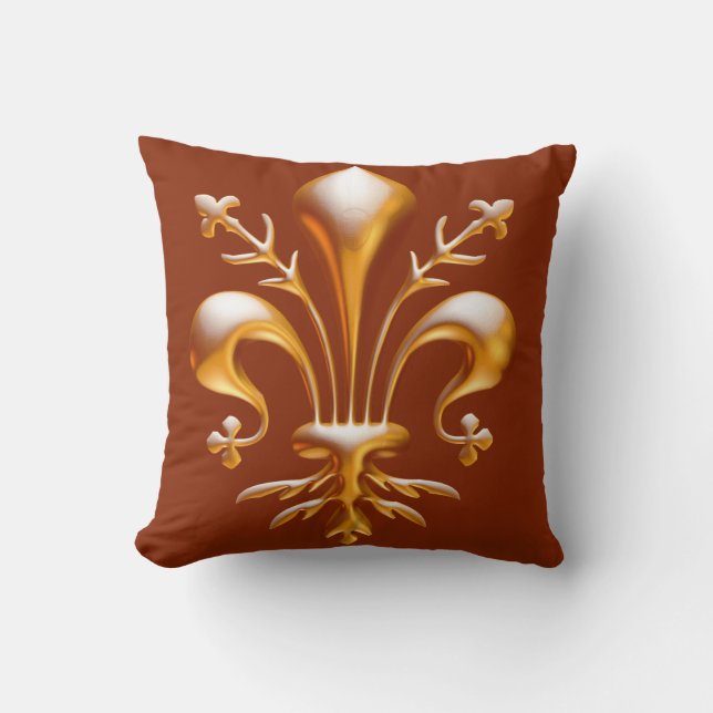 Fleur de Lis (de Lys) Throw Pillow (Front)