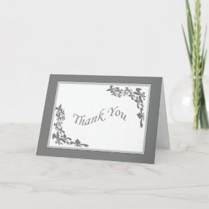 Fleur de Lis Design Thank You (grey)