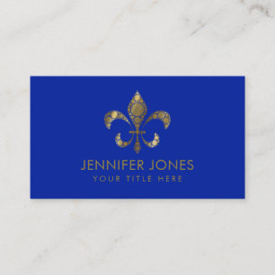 Fleur-de-lis  - Dot Art Golden Gradient Business Card