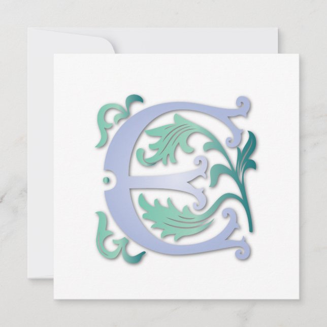 Fleur-de-lis E Monogram Invitation (Front)
