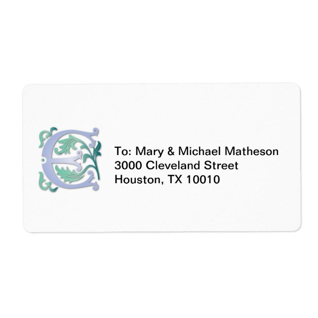 Fleur-de-lis E Monogram Label (Front)