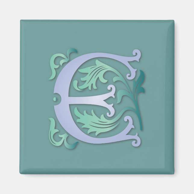 Fleur-de-lis E Monogram Magnet (Front)