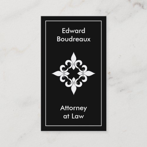 Fleur de Lis Ebony Business Cards