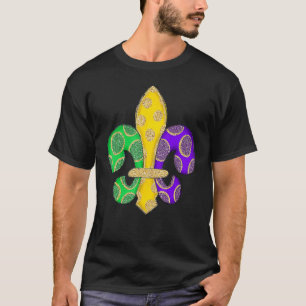 Fleur De Lis Effect Mardi Gras T-Shirt