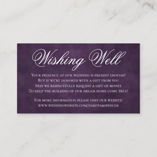 Fleur De Lis Eggplant Lights Wishing Well Poem Enclosure Card Zazzle