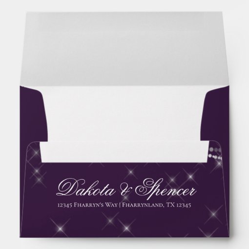 Fleur De Lis Eggplant Purple Lights Pre Address Envelope Zazzle