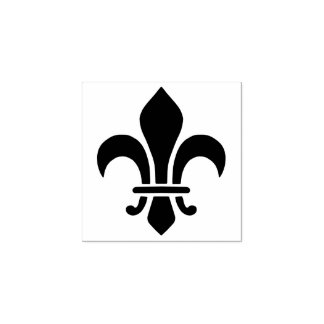 Fleur de Lis Elegant French Lily Symbol Rubber Stamp