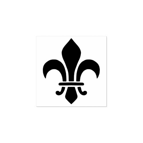 Fleur de Lis Elegant French Lily Symbol Rubber Stamp