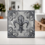 Fleur-De-Lis Elegant Vintage Marble Ceramic Tile<br><div class="desc">Fleur-De-Lis Elegant Vintage Marble</div>