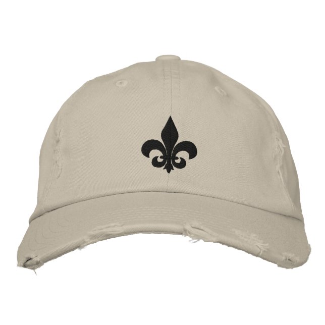 Fleur De Lis Embroidered Baseball Cap (Front)