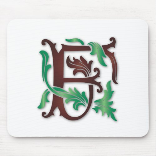 Fleur_de_lis F Monogram Mouse Pad