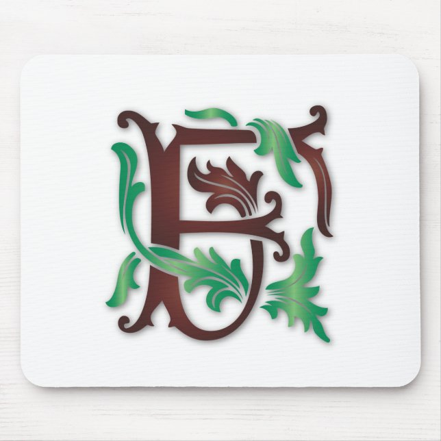 Fleur-de-lis F Monogram Mouse Pad (Front)