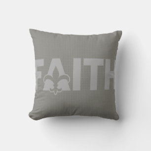 Fleur de lis Faith Throw Pillow