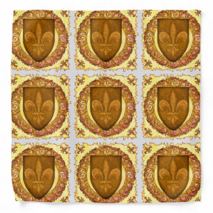 Fleur De Lis Family Crest  Bandana
