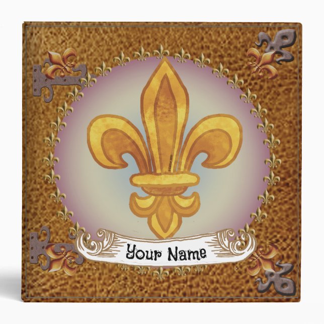 Fleur De Lis Family Crest Surname Binder (Front)