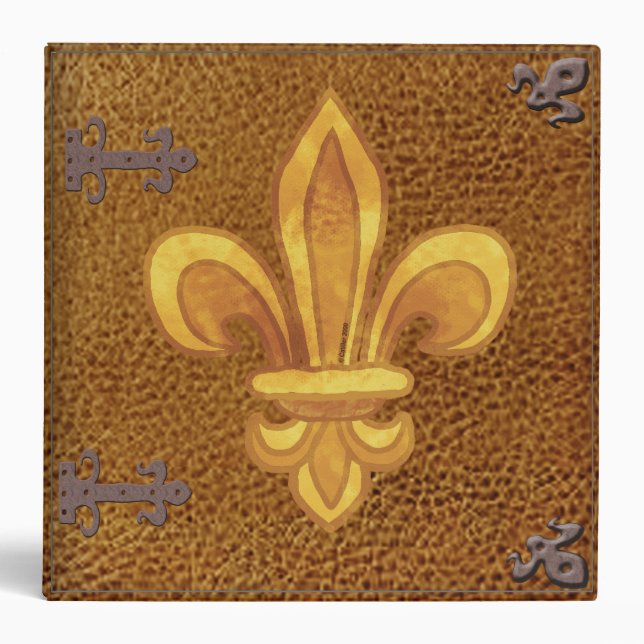 Fleur De Lis Family Crest Surname Binder (Front)