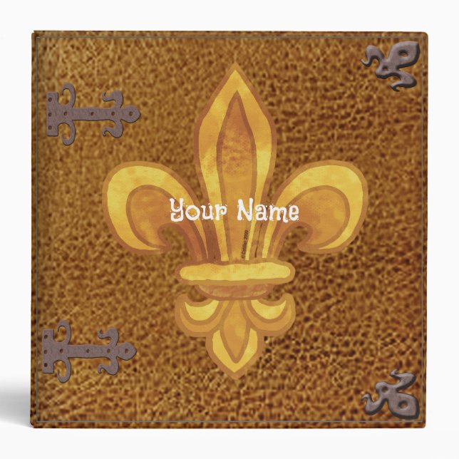 Fleur De Lis Family Crest Surname Binder (Front)