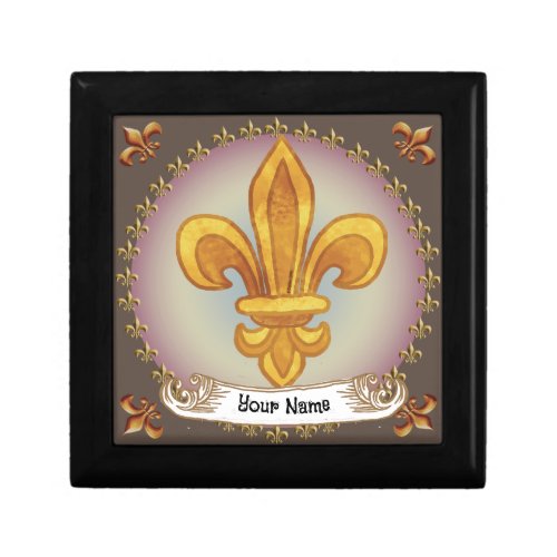 Fleur De Lis Family Crest Surname Gift Box